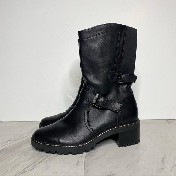 Naturalizer Talon Black Leather Buckle Boot 7W - Picture 14 of 14